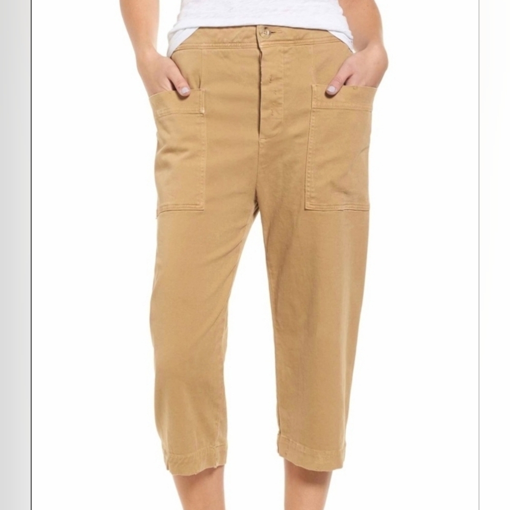 James Perse Crop Stretch Cotton Twill Pants